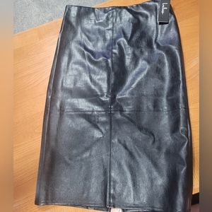 She's Irresistible Black Vegan Leather Pencil Skirt